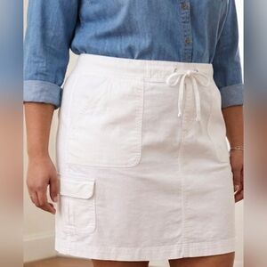 Penningtons Slightly Curvy White Y2K Cargo Athletic Skort, Plus Size18